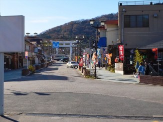 駅前ロータリーから宝登山