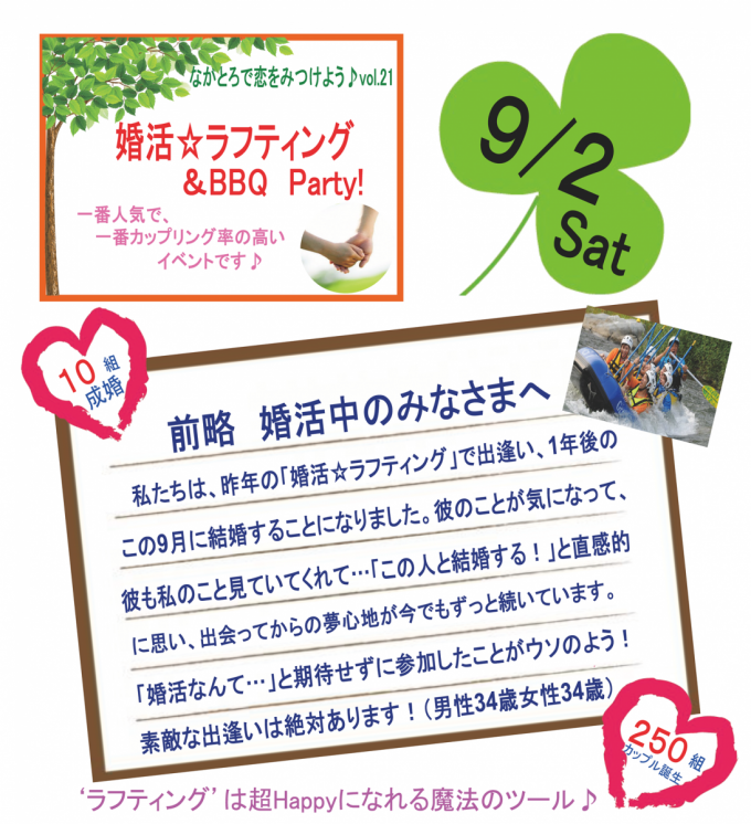 婚活ラフティング&BBQ Party